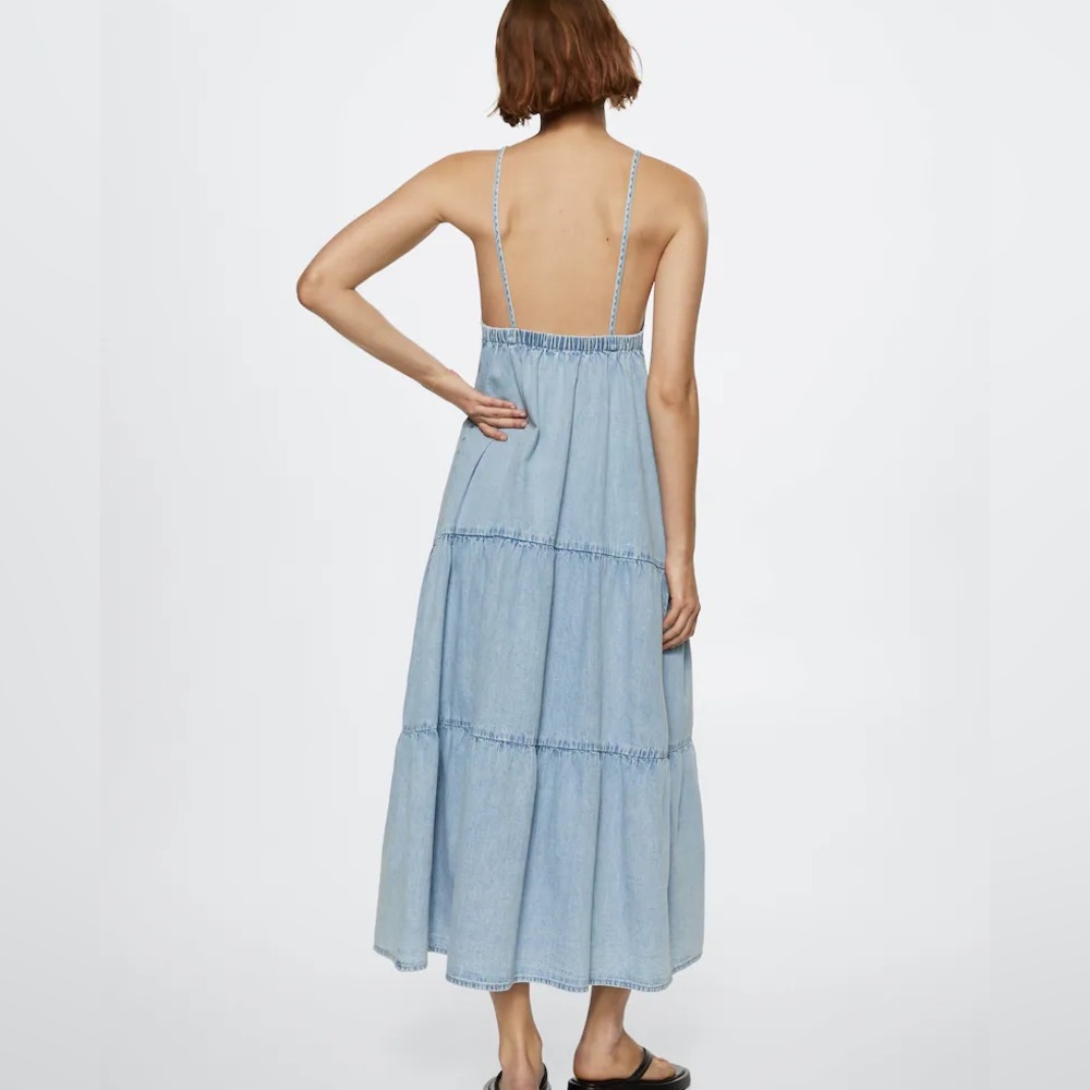 Mango Ruffled denim dress